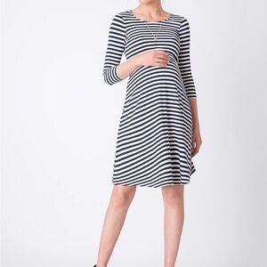Seraphine Stripped Maternity and Nursing Dress